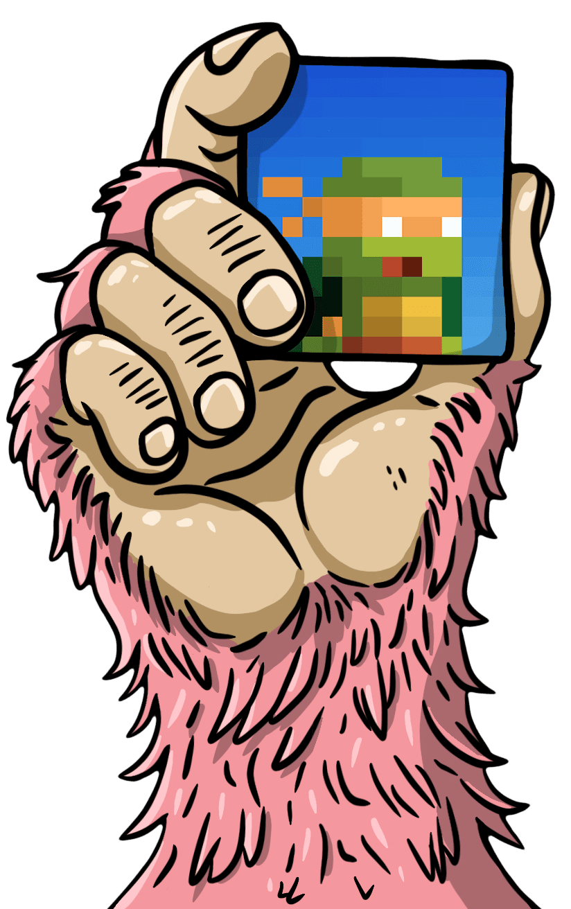 Based Minis hand holding a card